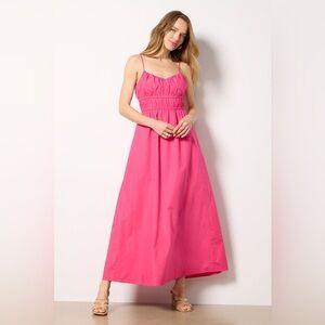FRENCH CONNECTION Poplin Ruched Maxi dress